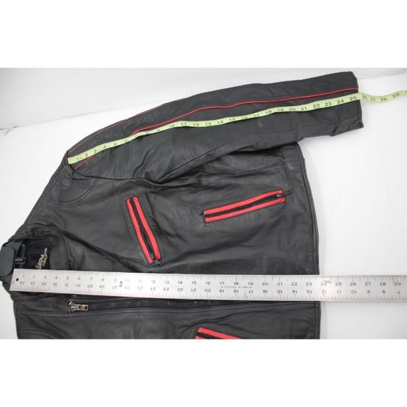 Vintage wilsons Mens 42 distressed leather jacket biker cafe racer asymmetrical - Picture 7 of 16